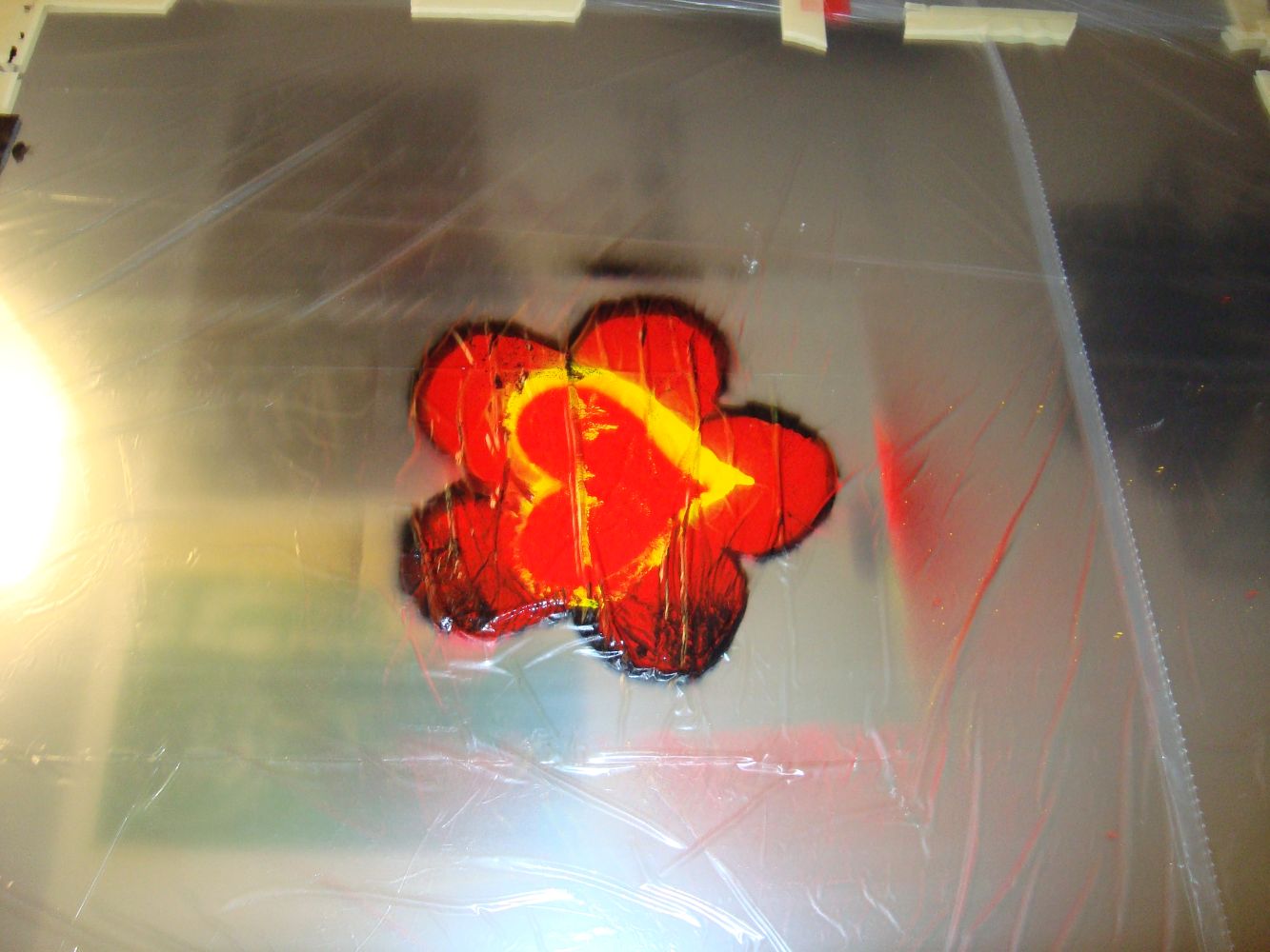 First studio: heart-flower stensil grafity test