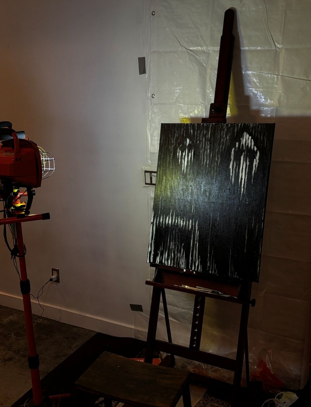 Third studio: 'Untitled, 2026' by the wall