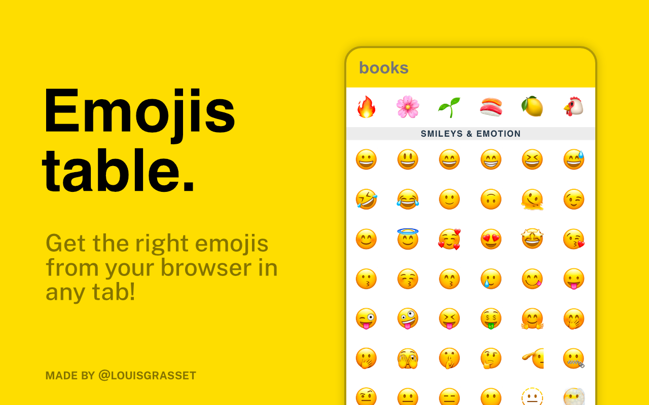 emojis-table screenshot