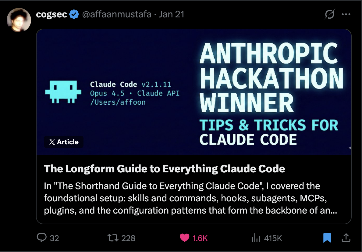 The Longform Guide to awesome claude notes
