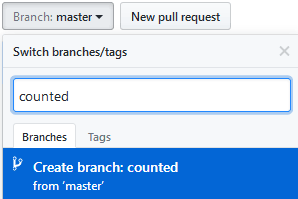 Create a branch on GitHub