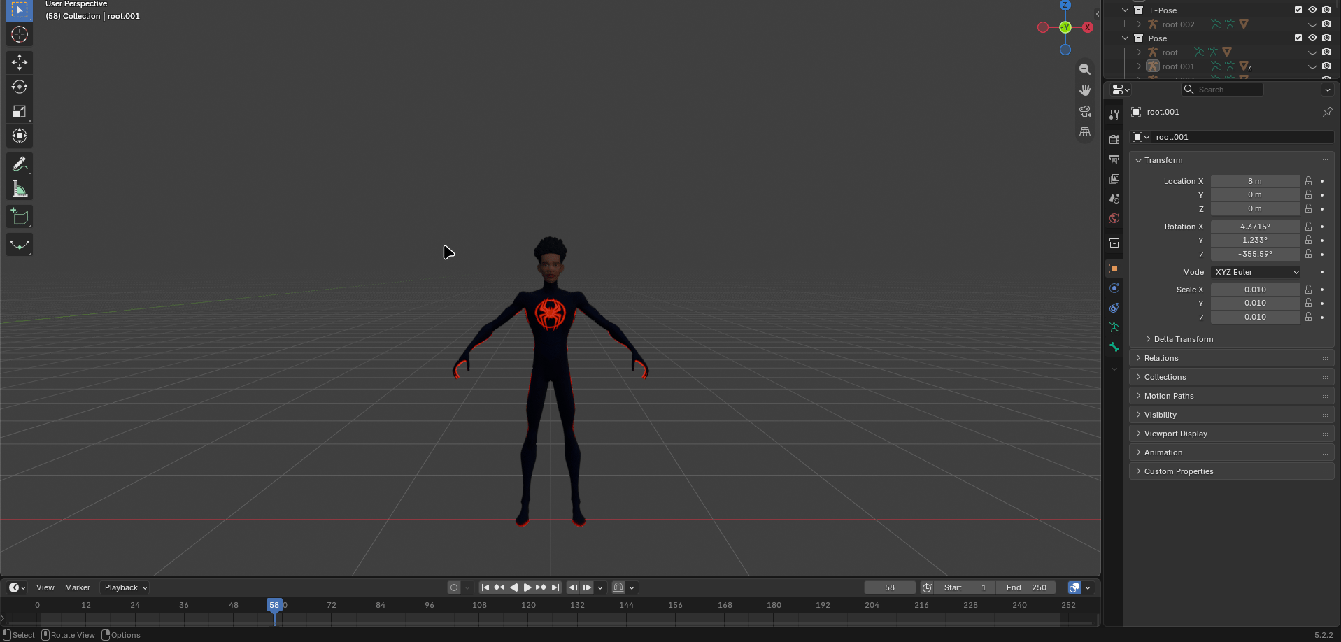 Loading Miles into Blender for the first time