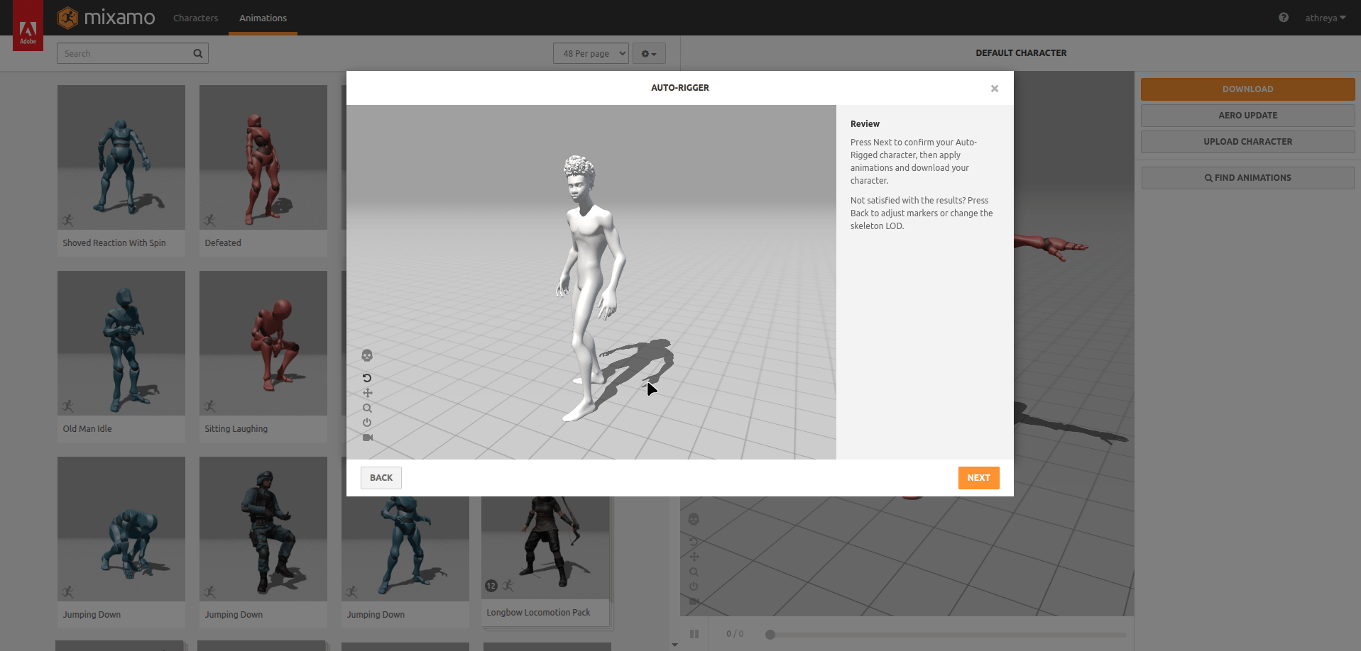 Miles rigged by Mixamo, playing an animation