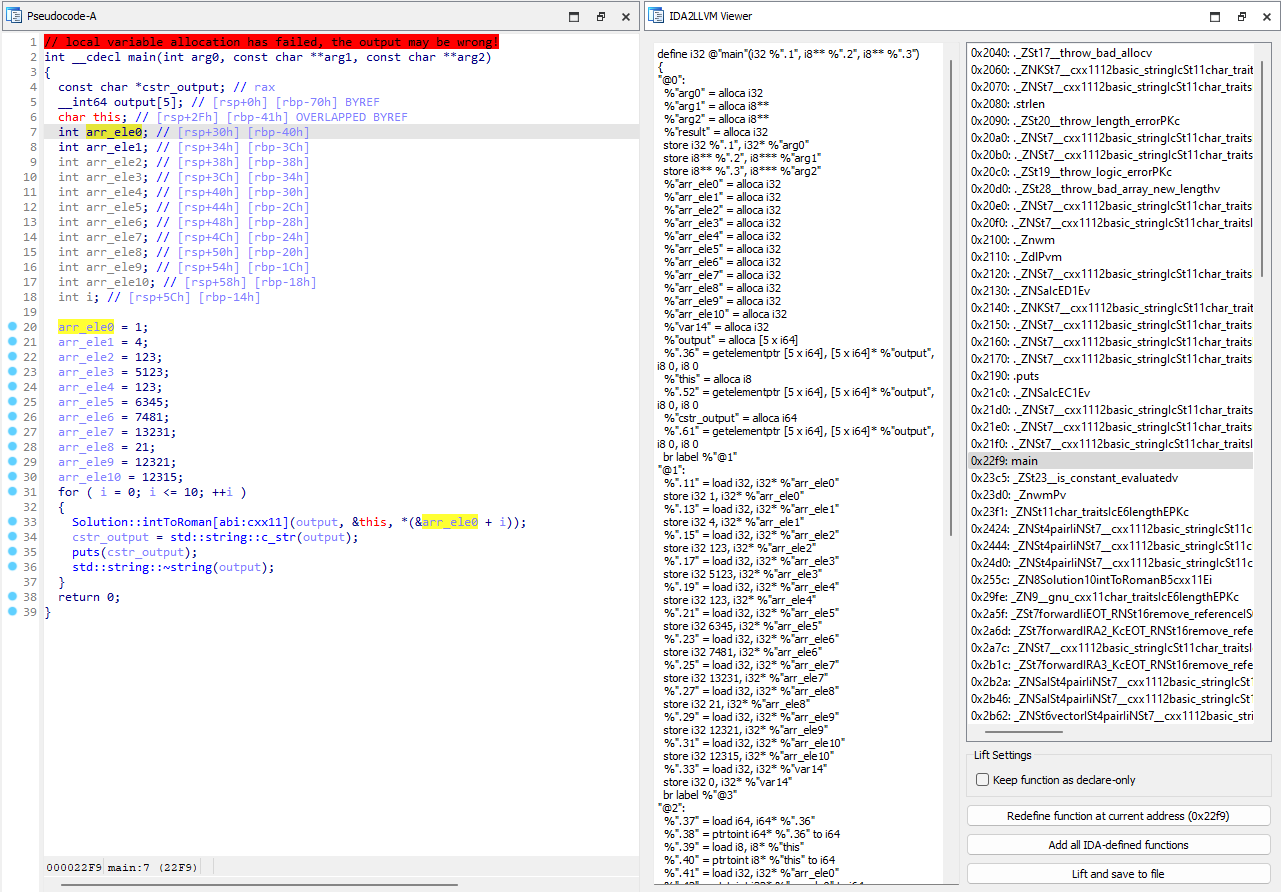 Incorrect stack variables