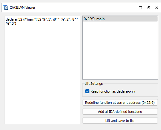 Function selection