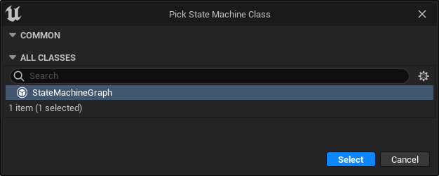 Pick State Machine Class window