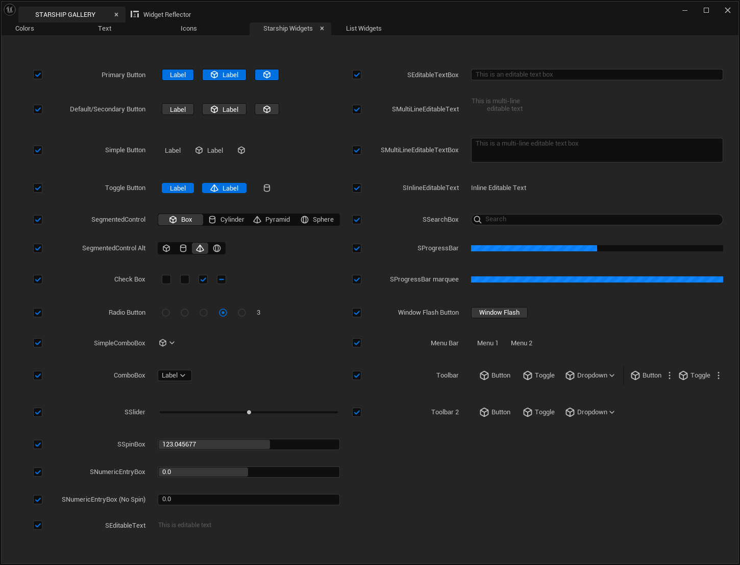 Slate Starship widgets