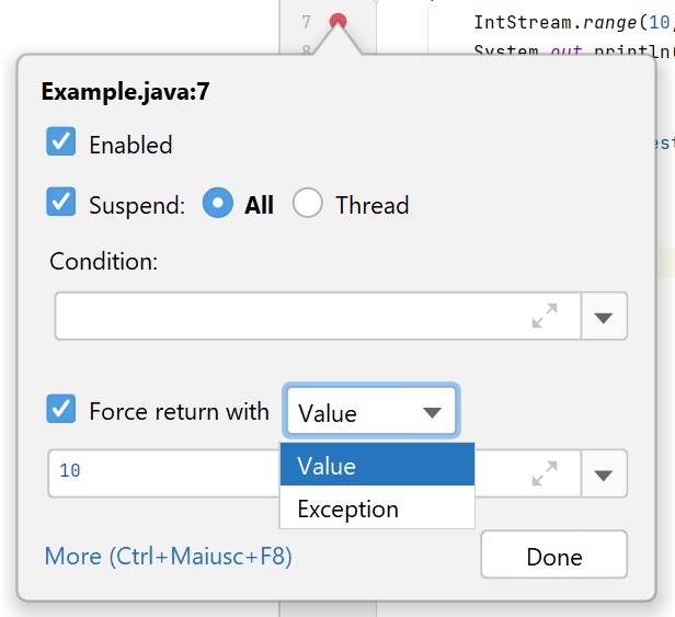 Force return panel