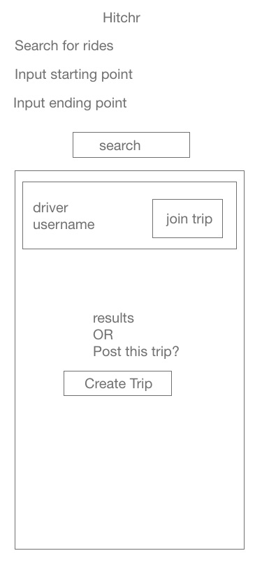 RideSearch wireframe