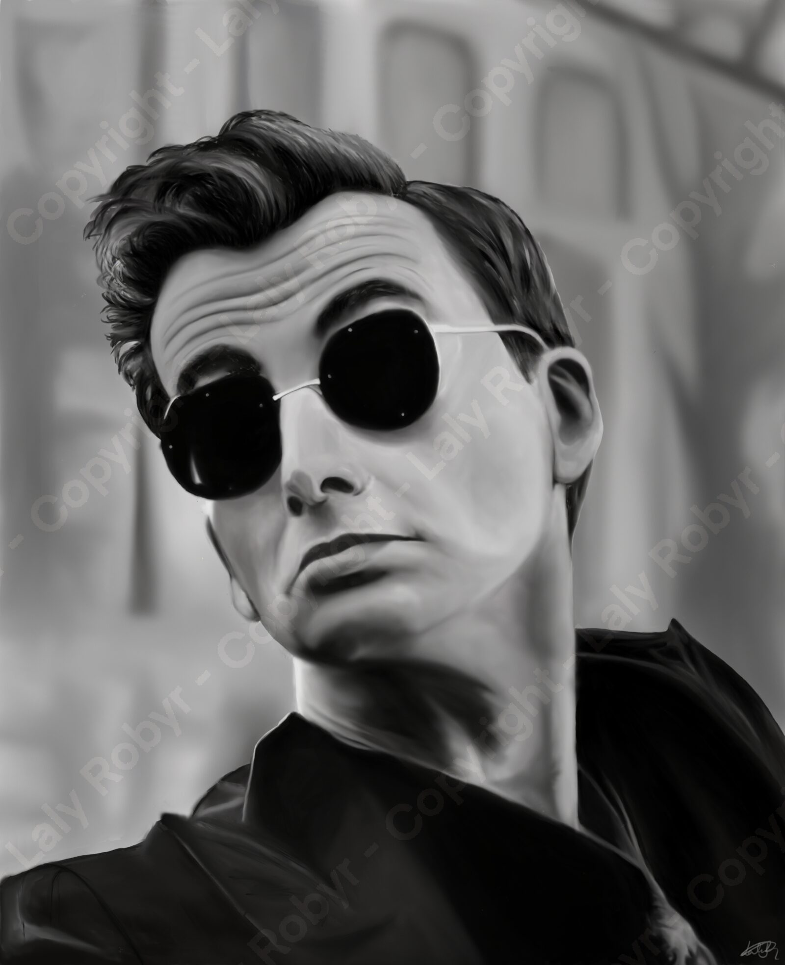 Digital portrait titled Crowley