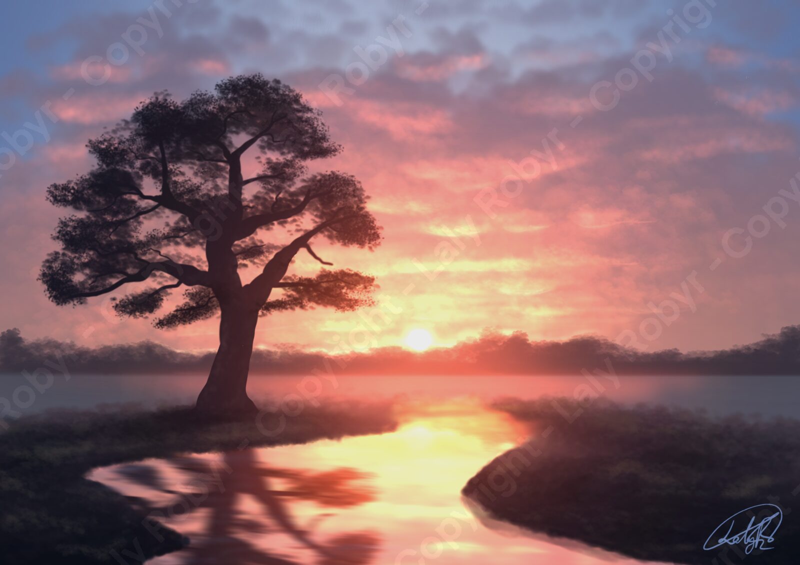 Tree sunset