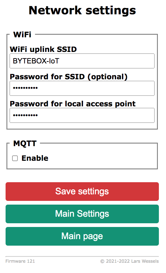 web ui network settings