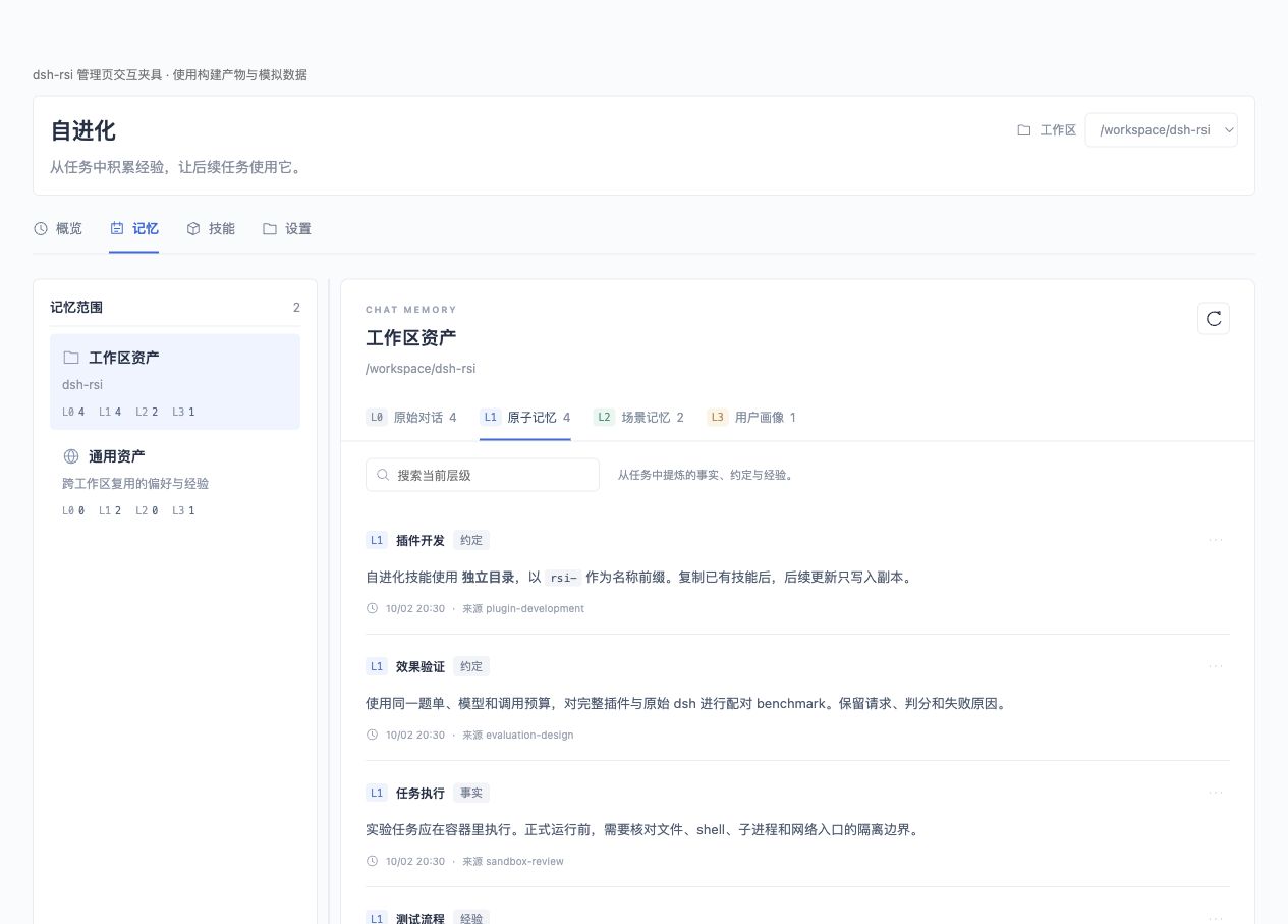 记忆页预览:范围列表、L0–L3 分层浏览和记忆来源,数据为模拟数据