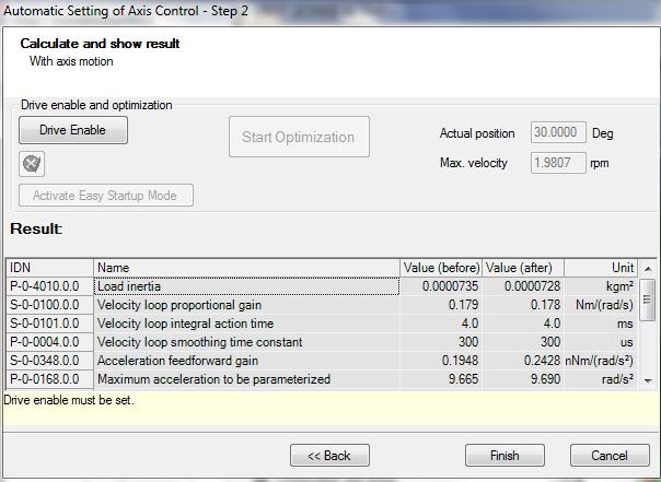 Auto tune results