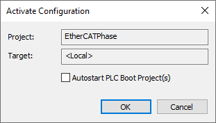 Activate configuration dialog