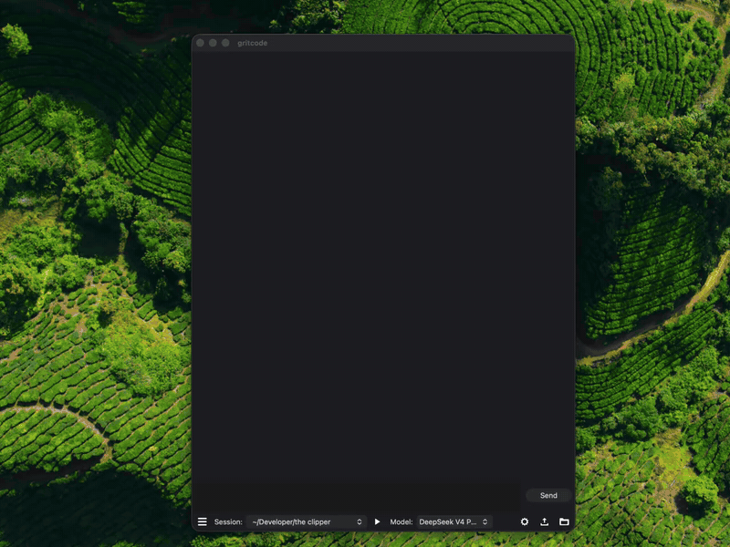 Gritcode: importing a .gritsession and replaying its prompts in a new project (2× speed)