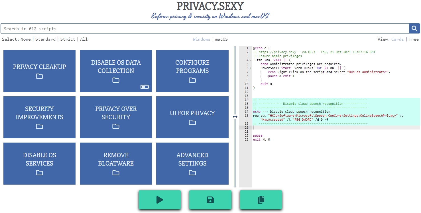privacy.sexy application