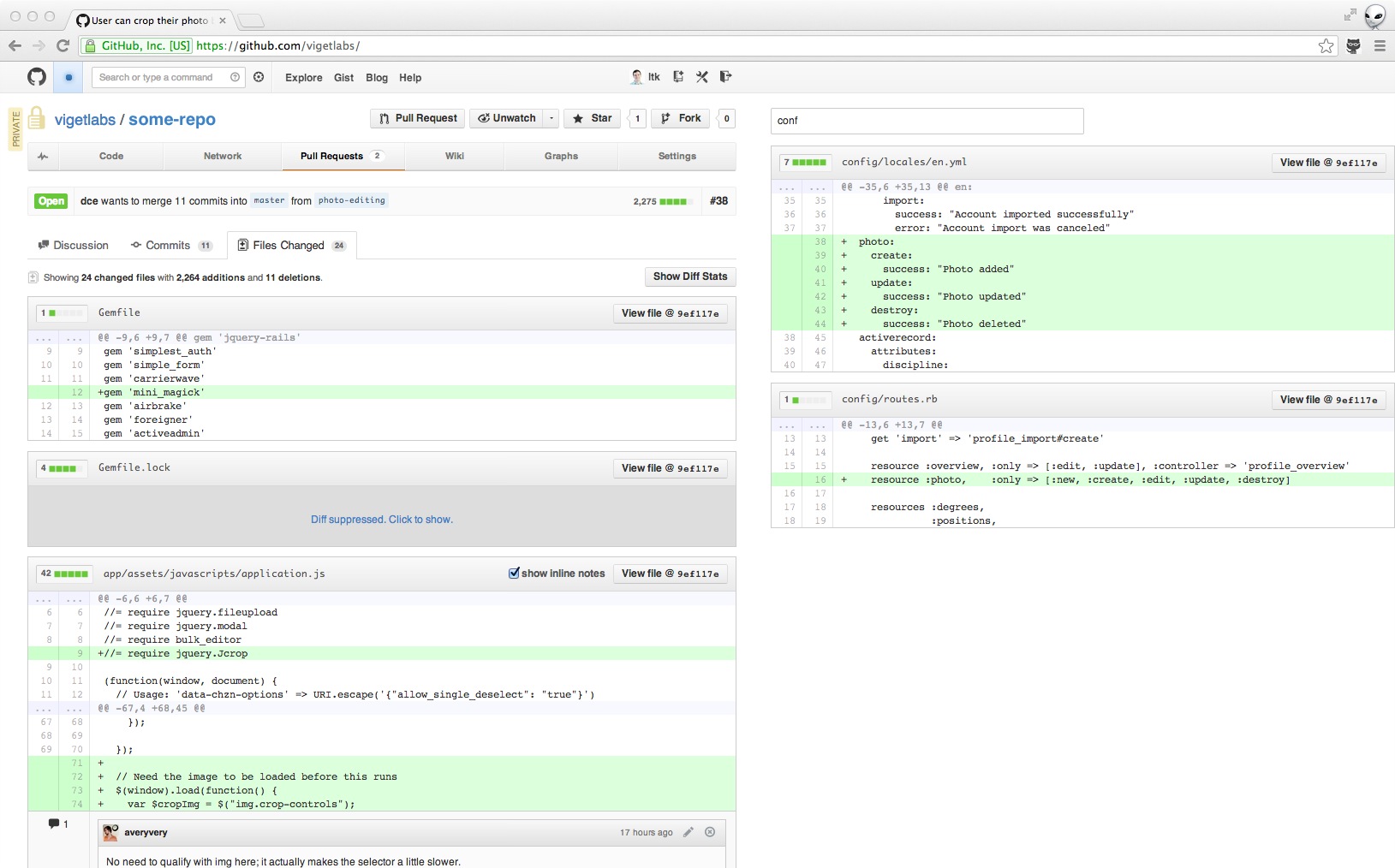 GitHub Review Screenshot