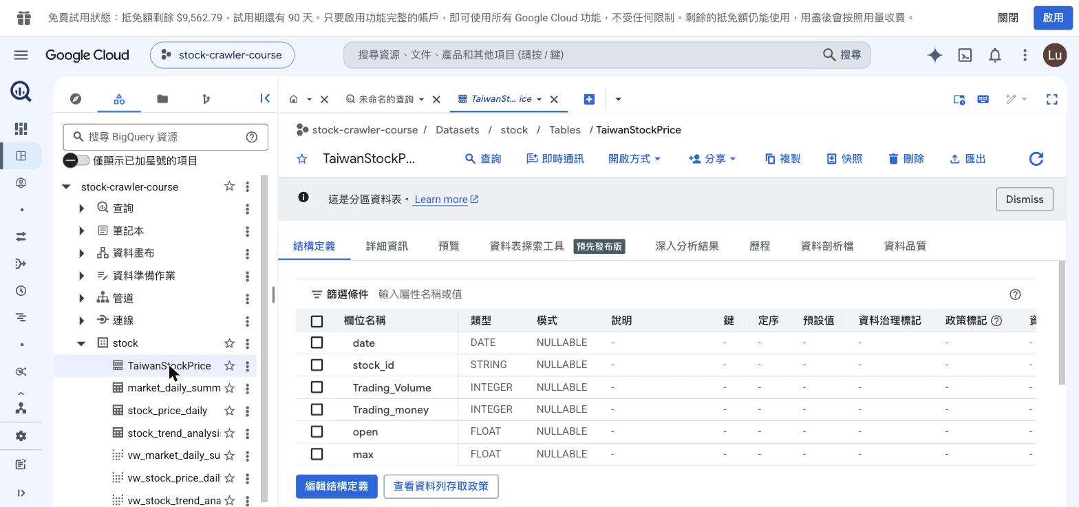 表結構與分區提示