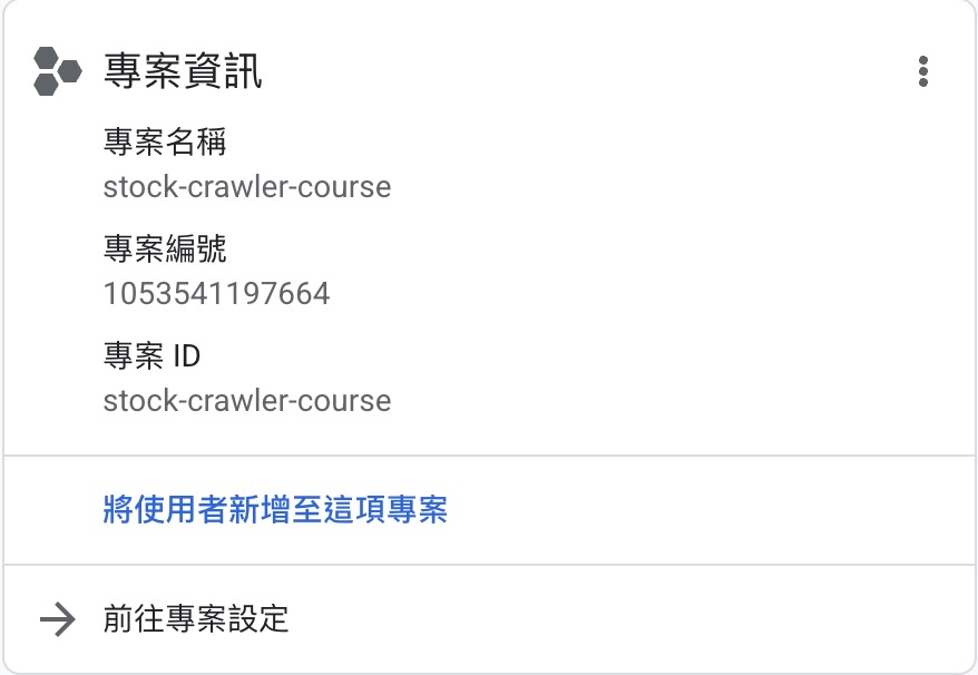專案資訊卡