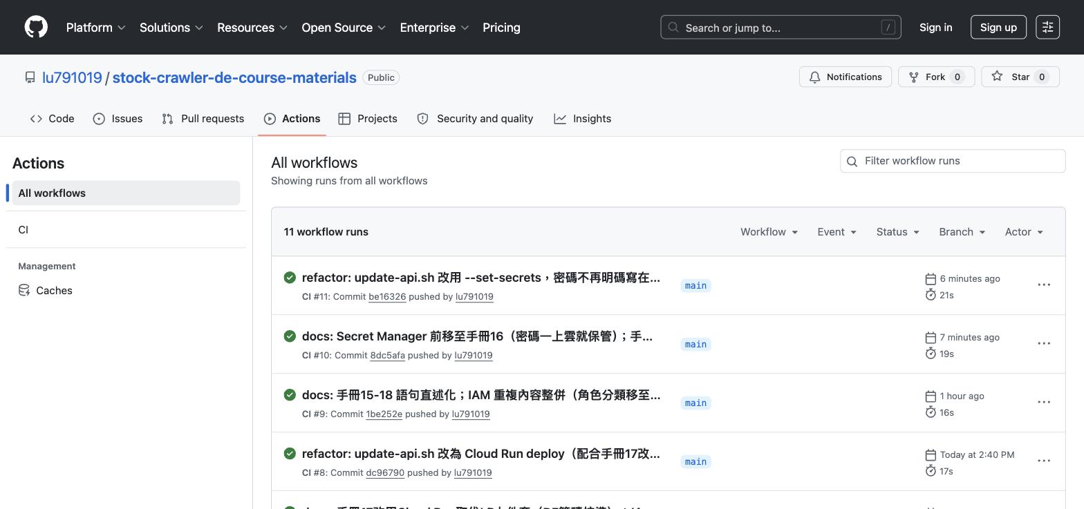 GitHub Actions 執行紀錄
