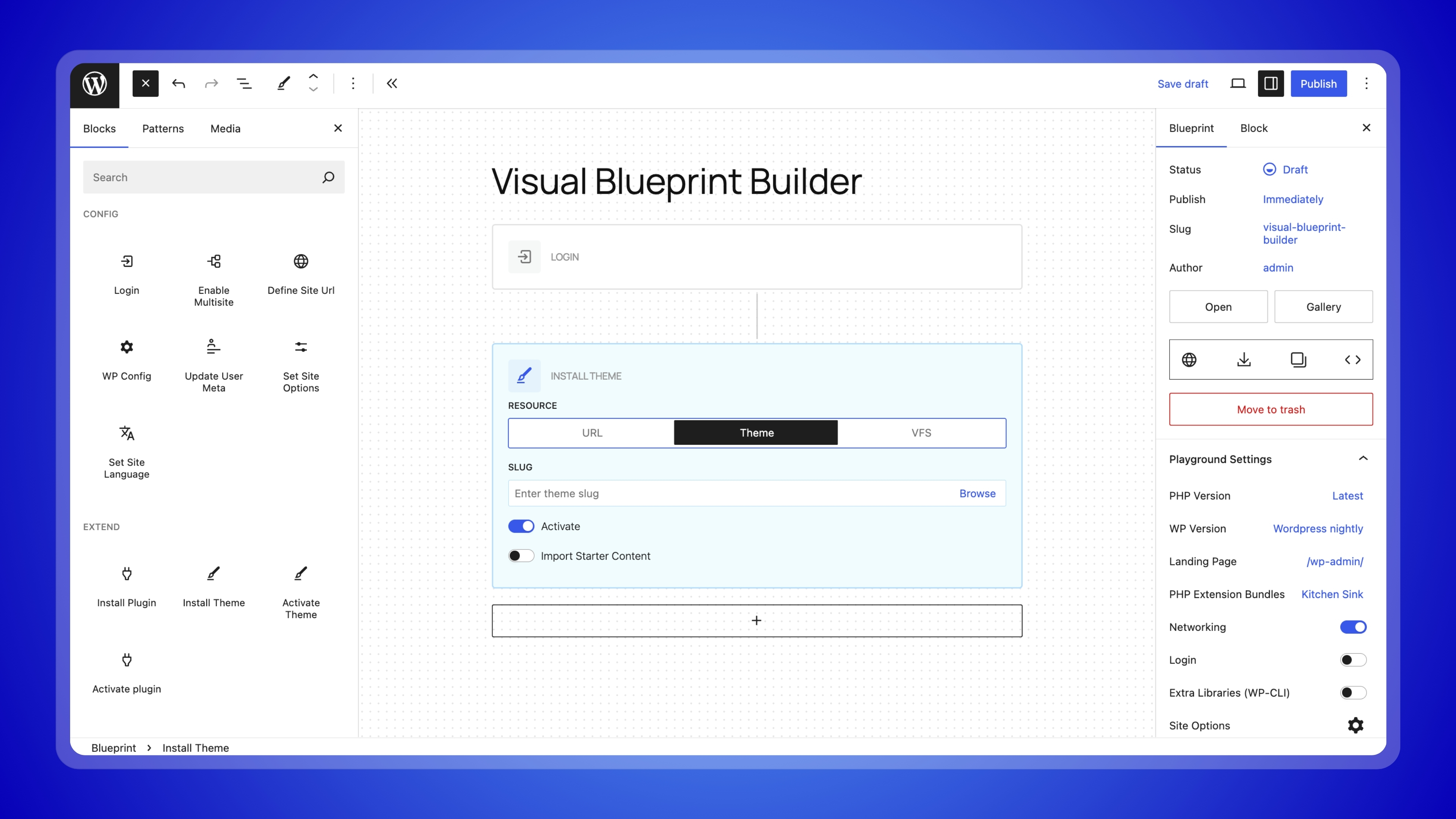 Visual Blueprint Builder