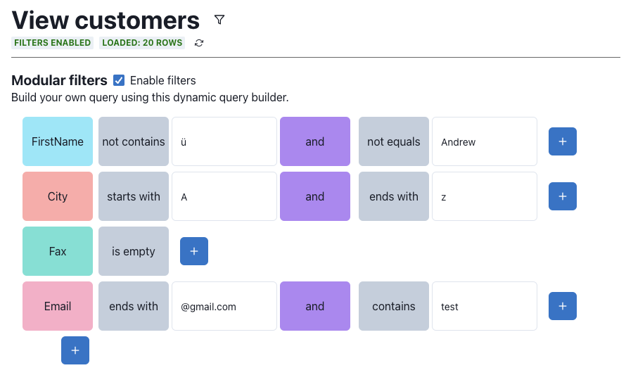 Modular query builder