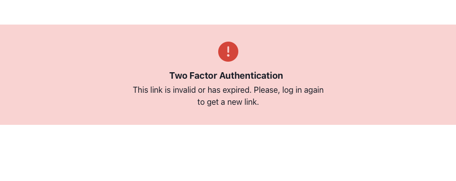 Two-Factor landing page