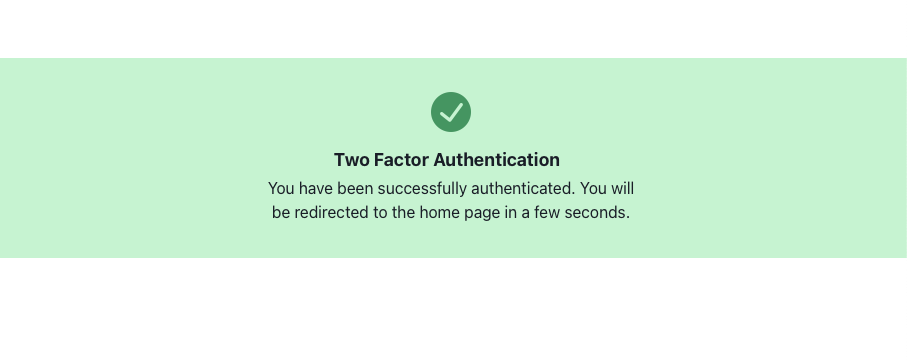 Two-Factor landing page