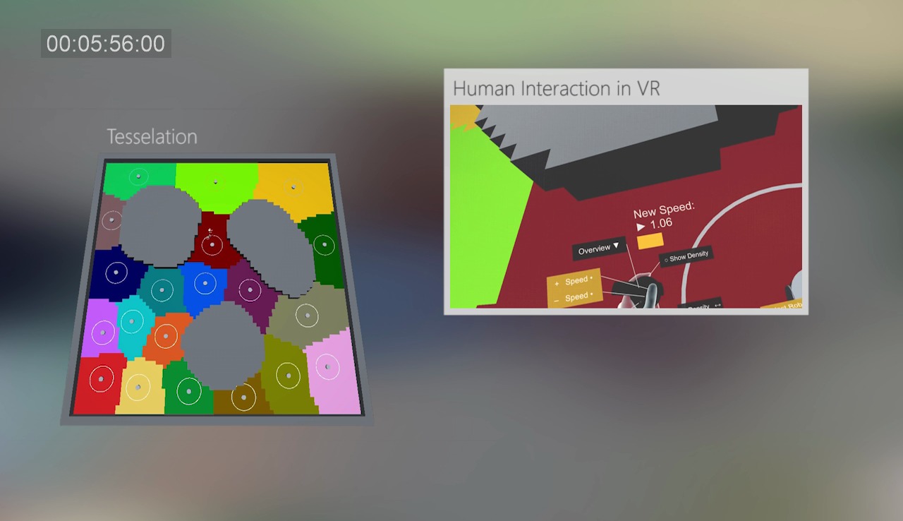 Example of the upper map and user interaction