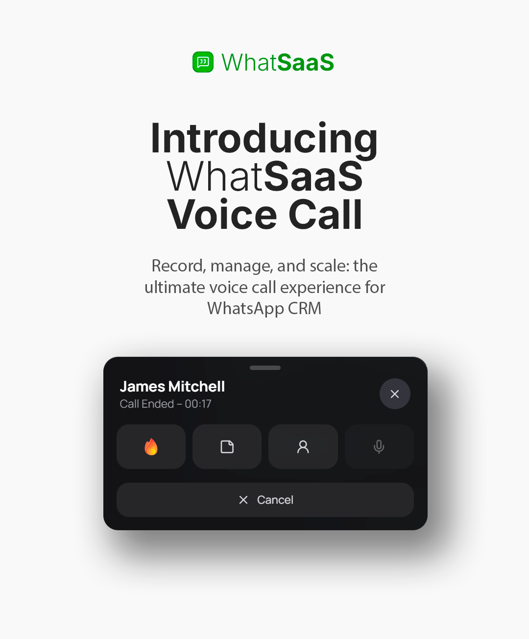 WhatSaaS Voice Call Preview