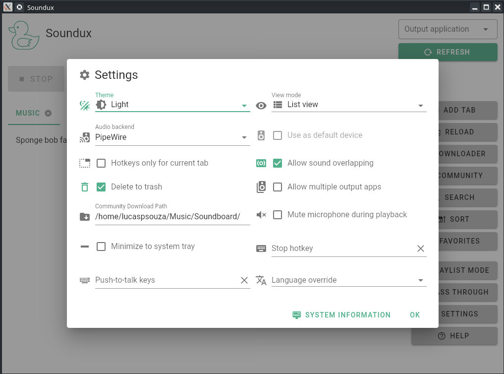 Settings Light
