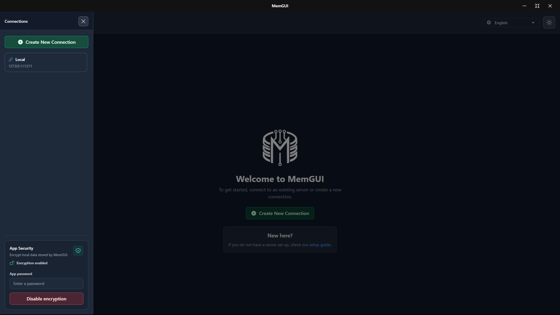 MemGUI Screenshot - Home