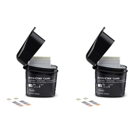 2 Cajas Selladas Tiras Reactivas Accu Chek Guide Total 100 Negro