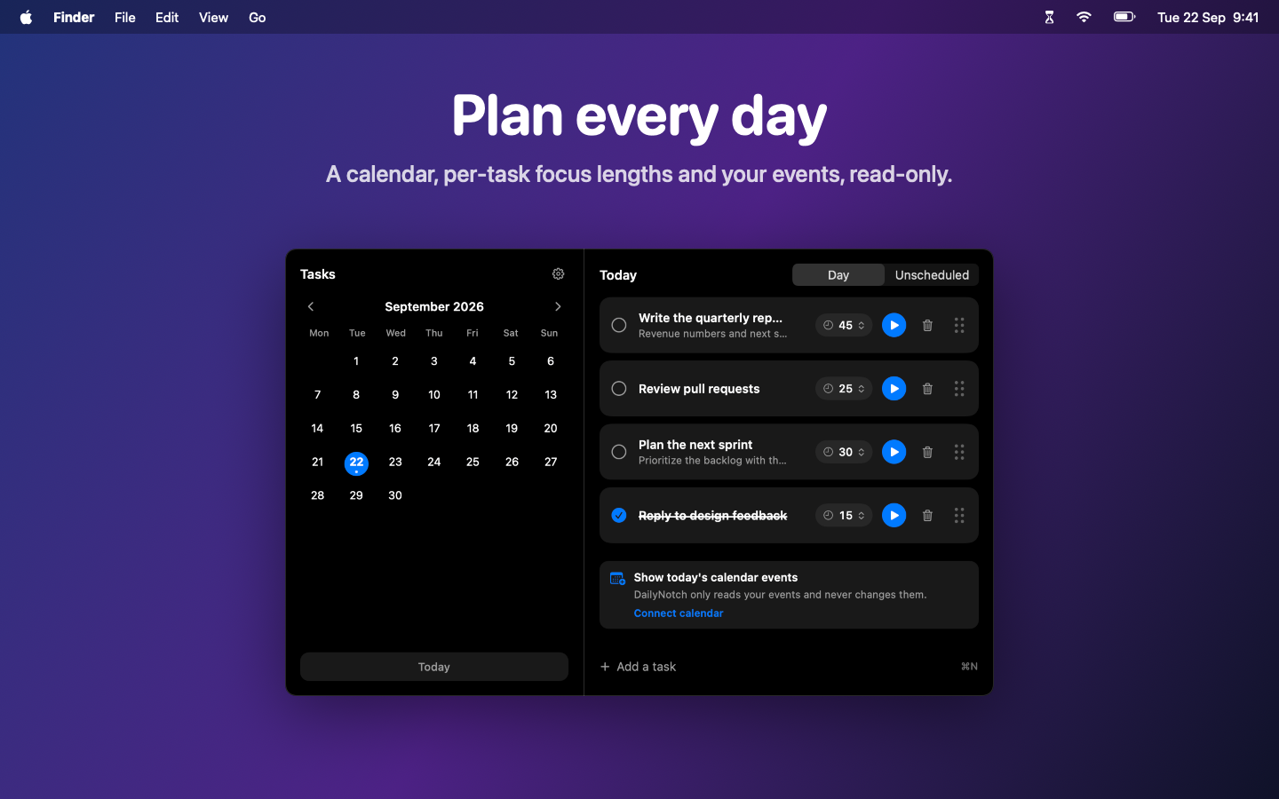 Plan every day