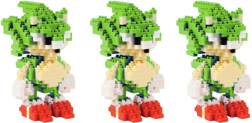 Sumicform, a green hedgehog made of bricks, sumaform's mascot