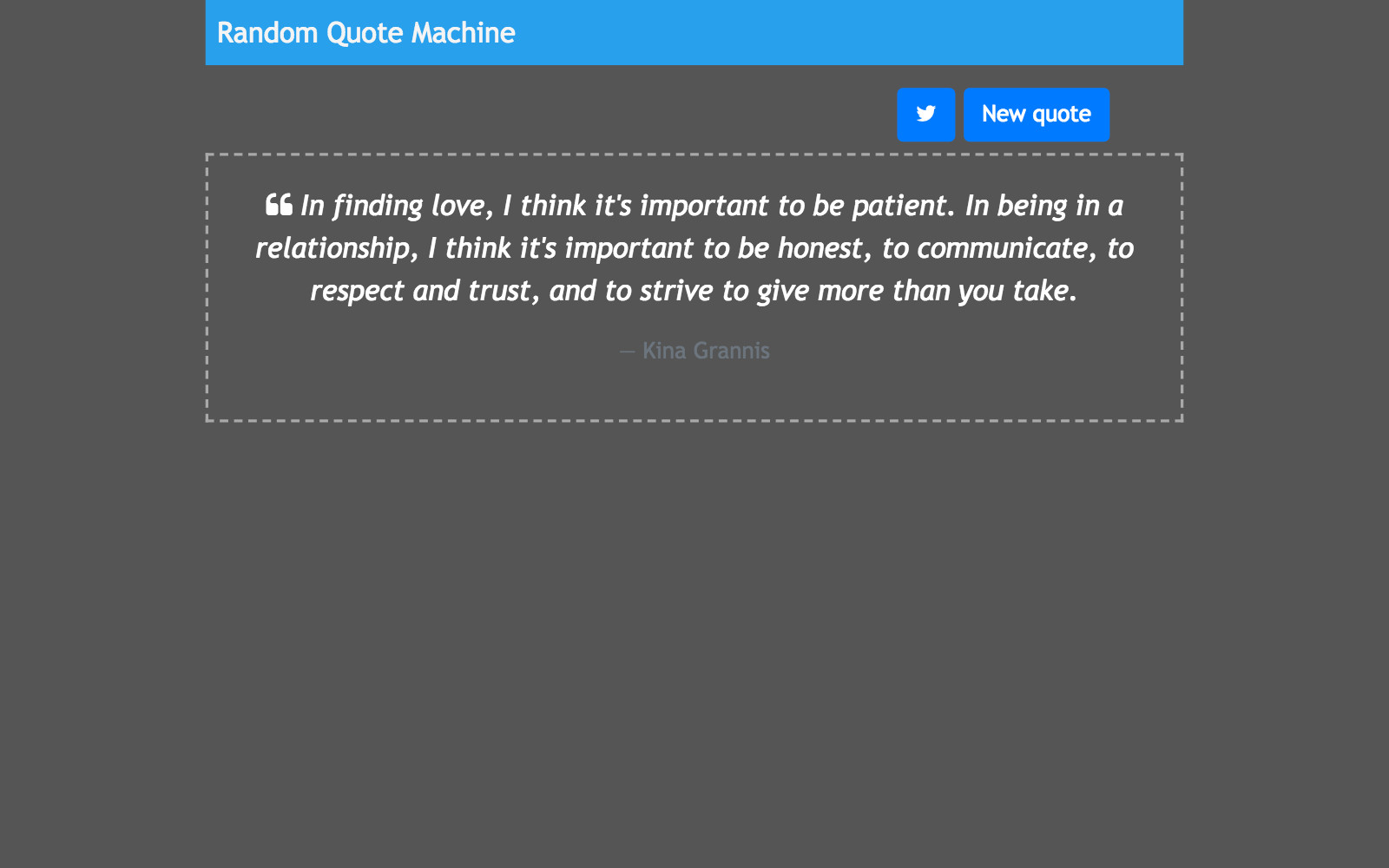 A picture of Random Quote Machine Project