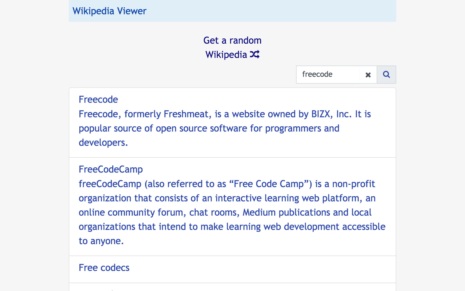 A picture of Wikipedia Viewer Project