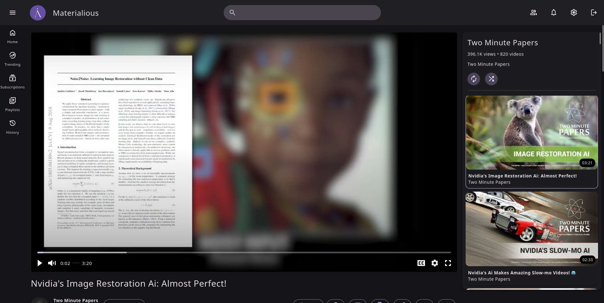 Preview of playlist on video page