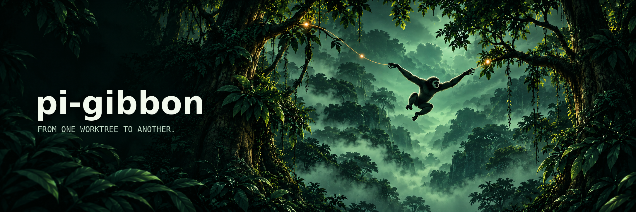 pi-gibbon — From one worktree to another