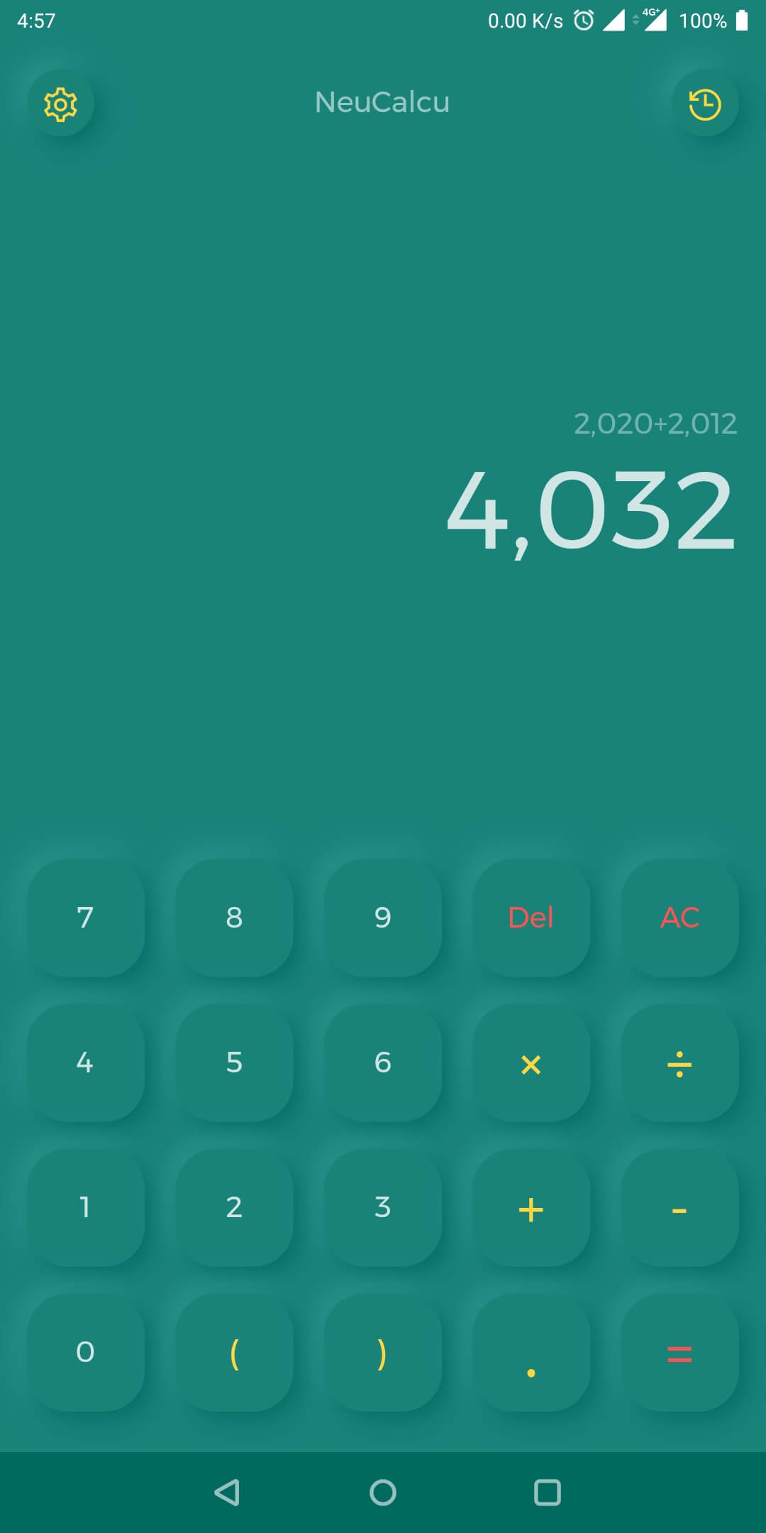 A Flutter calculator application that uses Neumorphic Design