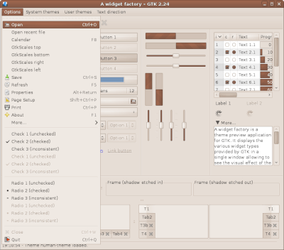 Preview with GTK 2 - Menu
