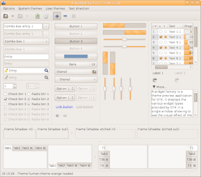 Preview with GTK 2 - Orange variation - Main window