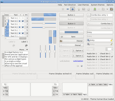 Preview with GTK 2 - RTL - Blue variation - Main window