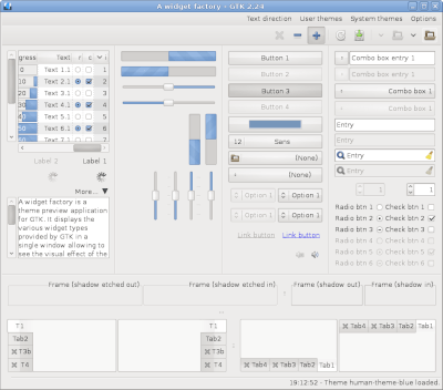 Preview with GTK 2 - RTL - Blue variation - Main window
