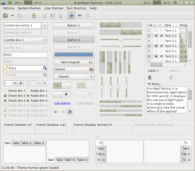 Preview with GTK 3 - Green variation - CSD main window