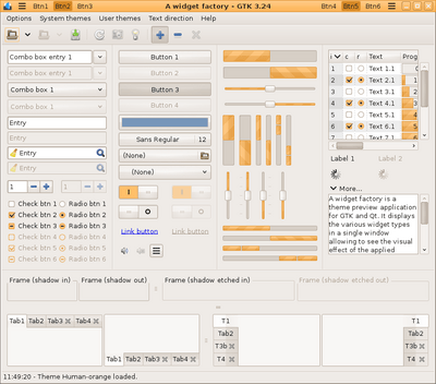 Preview with GTK 3 - Orange variation - CSD main window