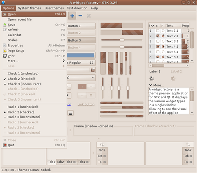 Preview with GTK 3 - Main window with menu