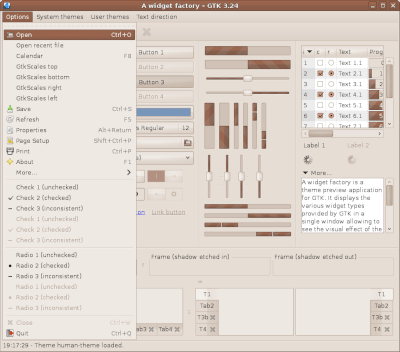 Preview with GTK 3 - Menu