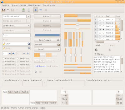 Preview with GTK 3 - Orange variation - Main window